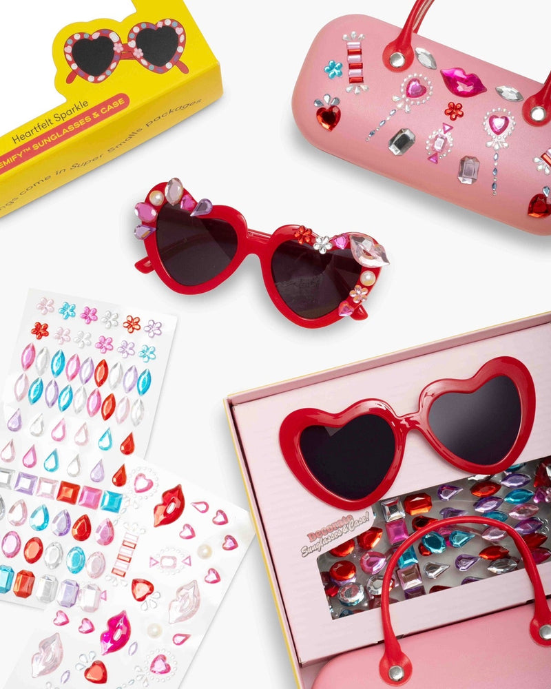 Heartfelt Sparkle Gemify® Sunglasses + Case – Super Smalls display picture 2