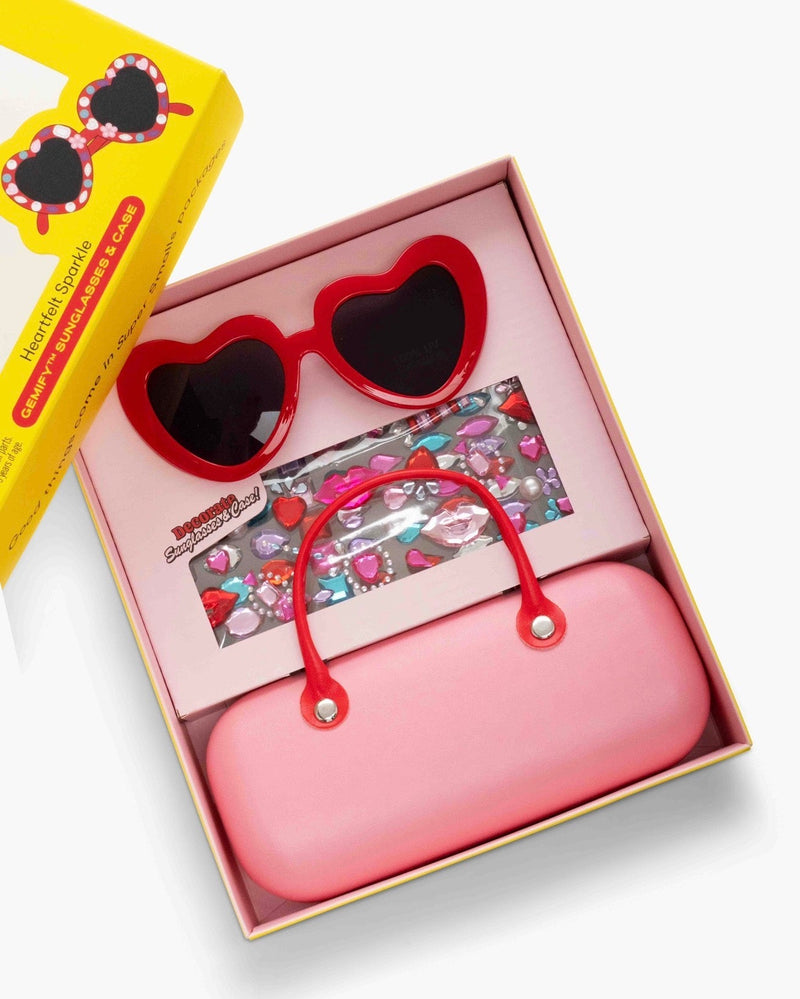 小物 GOD ONLY KNOWS HEART LOGO SUNGLASSES Heartfelt Sparkle Gemify® Sunglasses + Case – Super Smalls