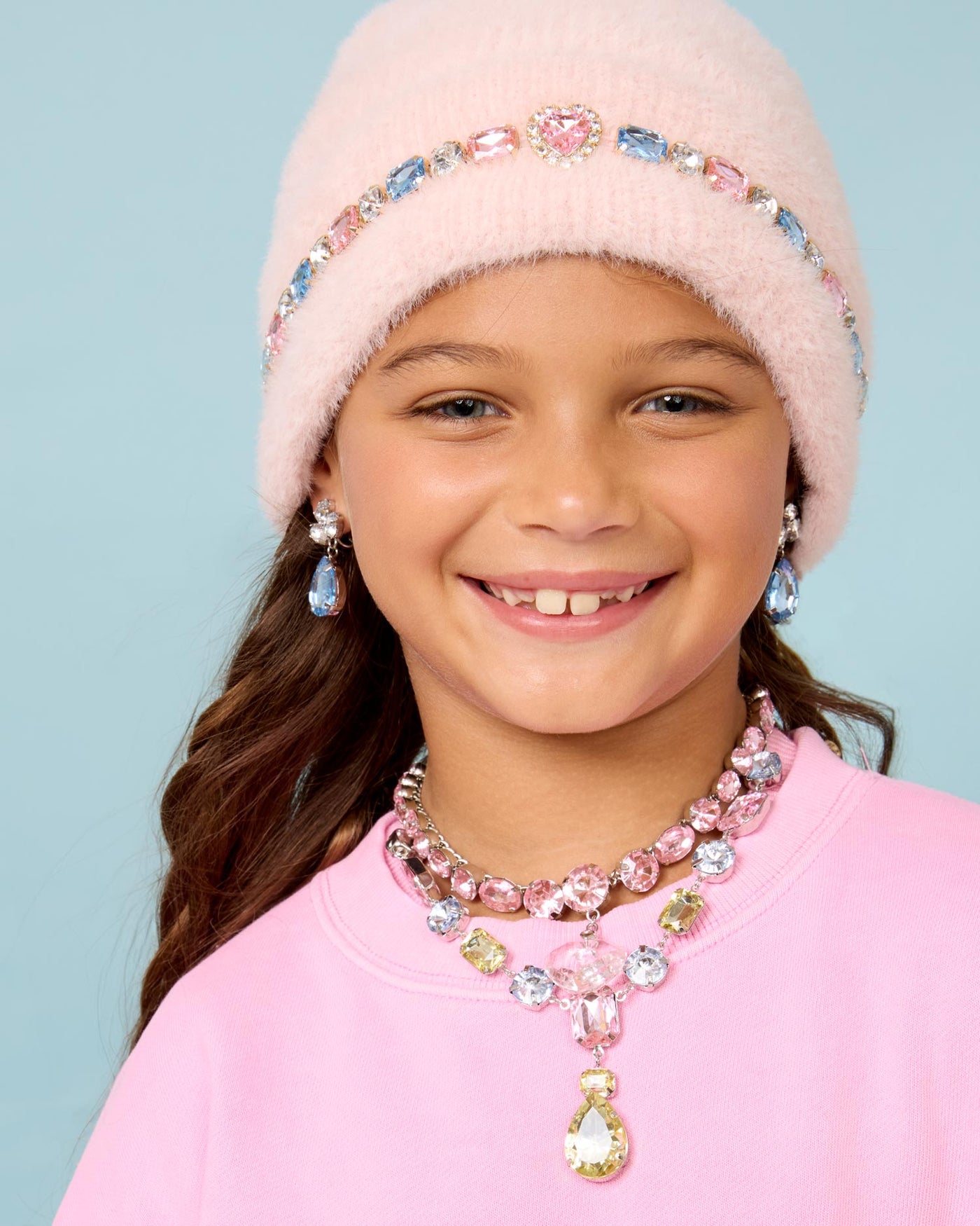Cinq à Sept Pink Beanie with Jewel Detail Custom Pink Rhinestone Beanie - Daily Disco main image 4