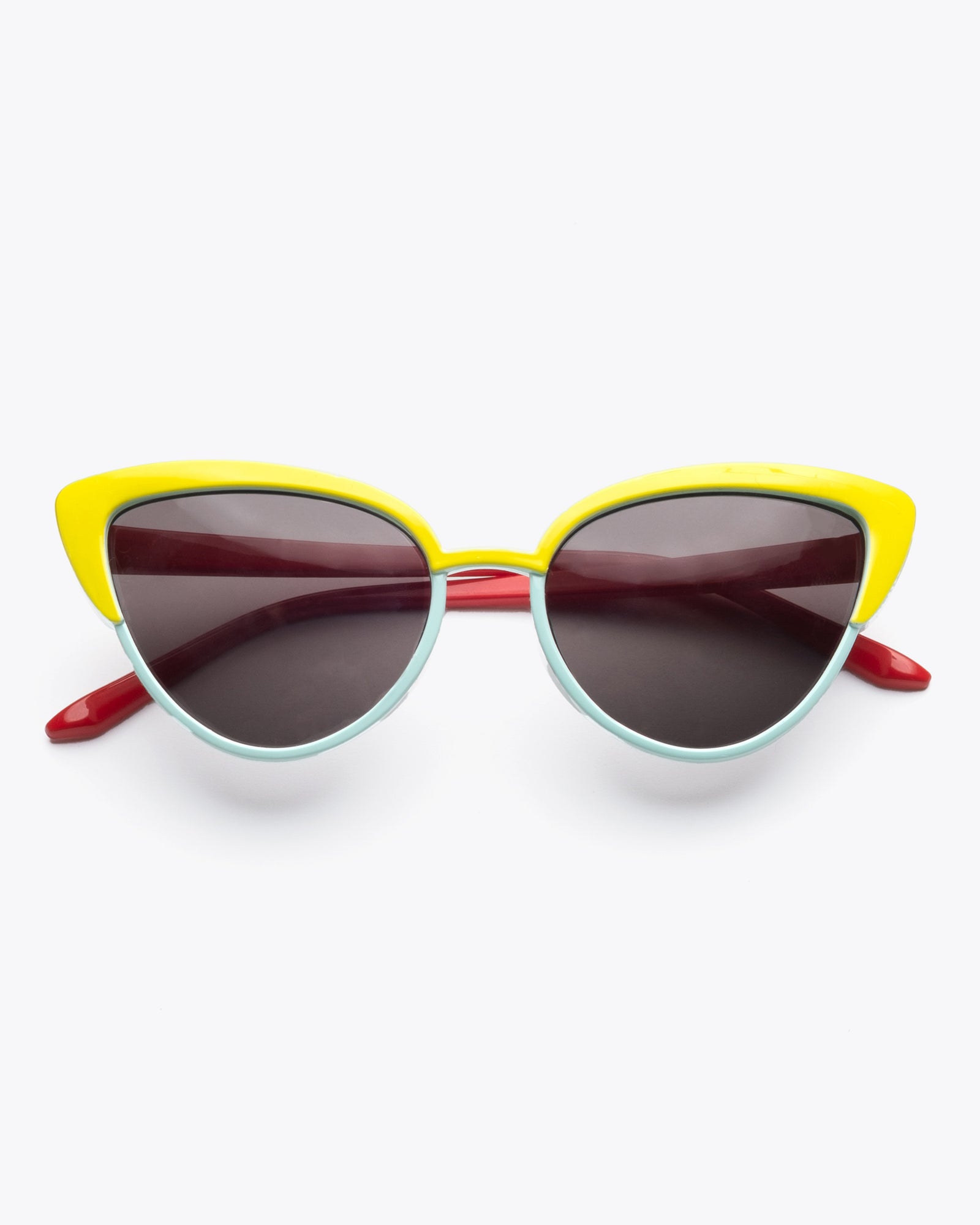 Crystal Color Three Dot Stud Retro Cat Eye Wholesale Sunglasses