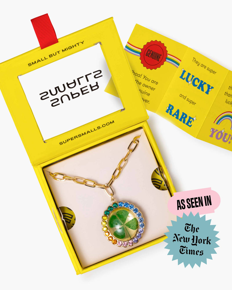 Im so lucky* little clover pendant necklace — THE LINE handmade fine jewelry