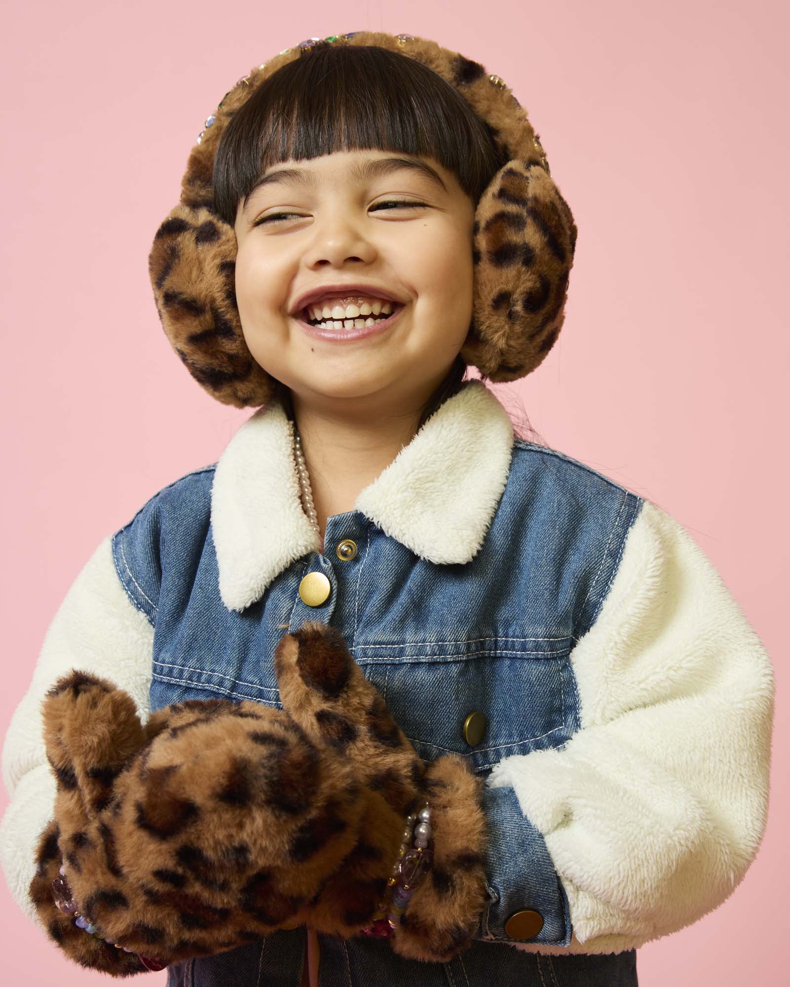 Jungle Jeweled Earmuff & Mitten Set