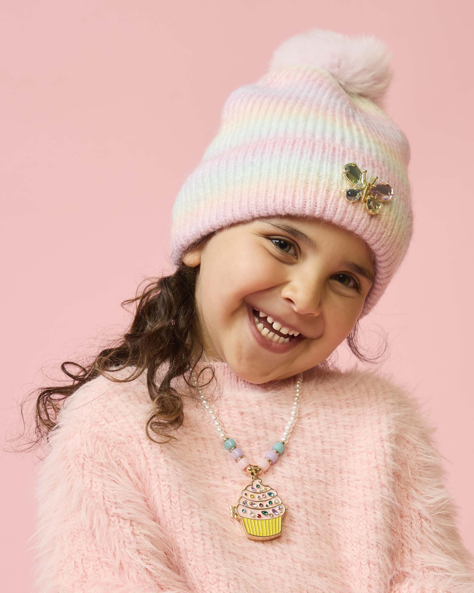 Pastel Rainbow Beanie & Glove Set